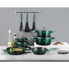 15 daļu katlu komplekts ar virtuves piederumiem un nelīpošu granīta pārklājumu ZILNER ZL-8521