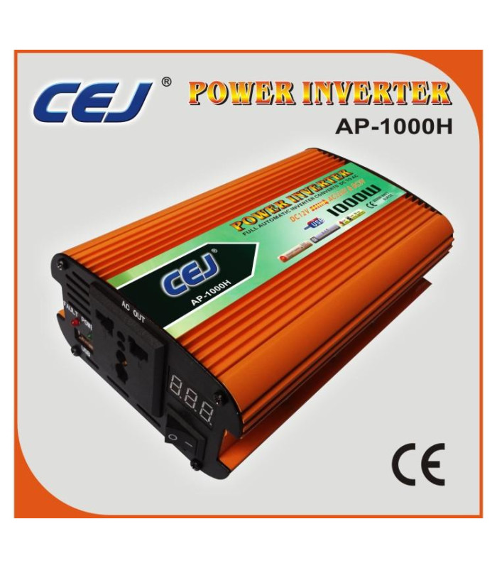 Auto sprieguma pārveidotājs CEJ 12V / 220V 1000W + USB