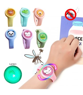Silikona rokassprādze bērniem pret odiem ar LED apgaismojumu