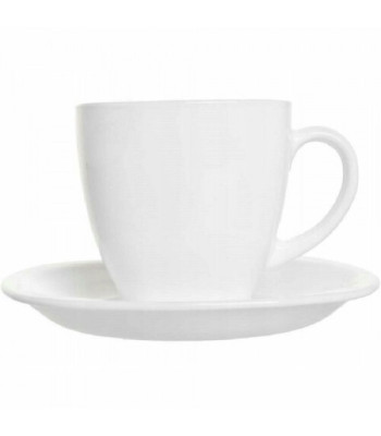 Krūzīšu komplekts 220ml ar apakštasītēm, 6 gab.  CARINE White