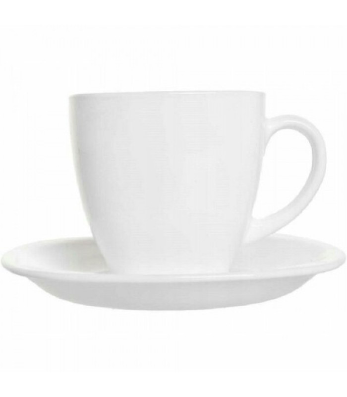 Krūzīšu komplekts 220ml ar apakštasītēm, 6 gab.  CARINE White