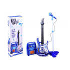 Elektriskā ģitāra ar mikrofonu un pastiprinātāju (zila)