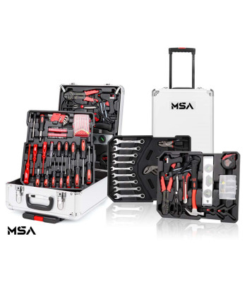 Instrumentu komplekts ar riteņiem 610 detaļu MSA