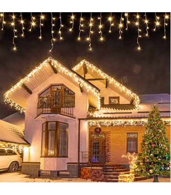 Ziemassvētku āra virtenes - lāstekas 200 LED ar FLASH - 8.5m
