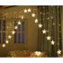 Ziemassvētku aizkaru virtene – zvaigznes 136LED