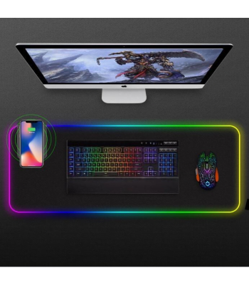 Pelešu paklājiņš ar bezvadu lādētāju un RGB LED