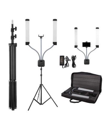 Elastīgs 40W LED grima un fotografēšanas apgaismojums ar statīvu un tālvadības pulti KN176R
