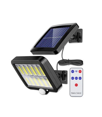 Āra apgaismojums ar saules bateriju 12COB LED ar kustības sensoru un tālvadības pulti