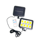 Āra apgaismojums ar saules bateriju 8COB LED ar kustības sensoru un tālvadības pulti