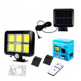 Āra apgaismojums ar saules bateriju SL-F120 6LED COB ar tālvadības pulti
