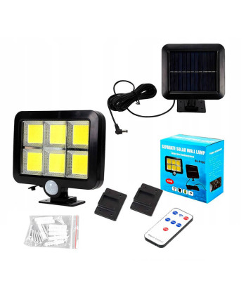 Āra apgaismojums ar saules bateriju SL-F120 6LED COB ar tālvadības pulti