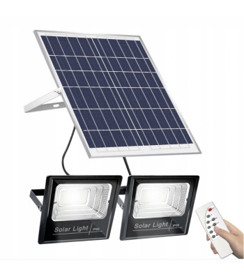 LED āra apgaismojums ar saules enerģiju, 2 x 50W