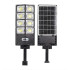 LED lēcu ielas apgaismojums ar saules paneli un vadības pulti W789A-4