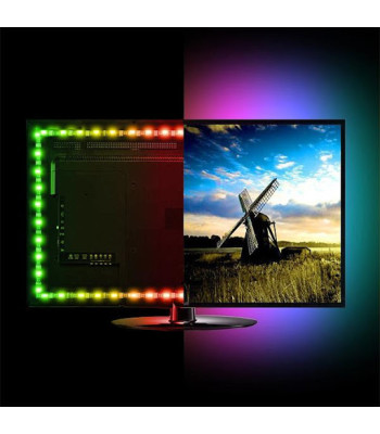 LED gaismas lente ar tālvadības pulti TV apgaismojumam 2M