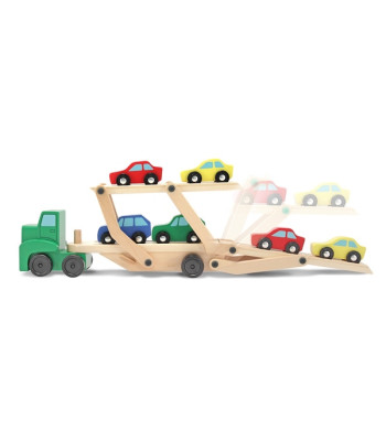 Koka automašīnu transportieris ar automašīnām