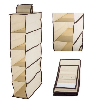 Pakarināma auduma plaukts ar 5 nodalījumiem 30 x 15 x 70 cm