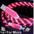 Magnētiskā USB uzlādes vads 3in1 ar LED apgaismojumu