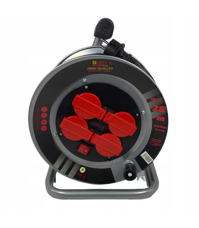 25m pagarinātājs ar metāla spoli 3Gx2.5mm², 2500W STAR ROXER SR-202