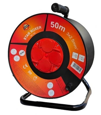 Pagarinātājs ar spoli 50m, 3Gx2.5mm², 2800W STAR ROXER SR-162