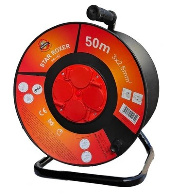 Pagarinātājs ar spoli 50m, 3Gx2.5mm², 2800W STAR ROXER SR-162