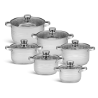 12 daļu nerūsējošā tērauda katlu komplekts ar vākiem ZILNER PREMIUM ZL-8123