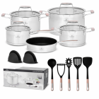 16 daļu nerūsējošā tērauda katlu komplekts ar pannu un virtuves piederumiem, zwillentoff zt-33252