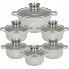 Akmens masas 12 daļu katlu komplekts ar marmora pārklājumu, ZILNER ZL-8573