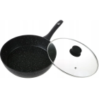 panna ar marmora nepiedegošo pārklājumu un vāku 26 cm, zilner zl-7716