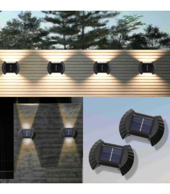 LED sienas saules lampa uzlādējama no saules, 4 gab.
