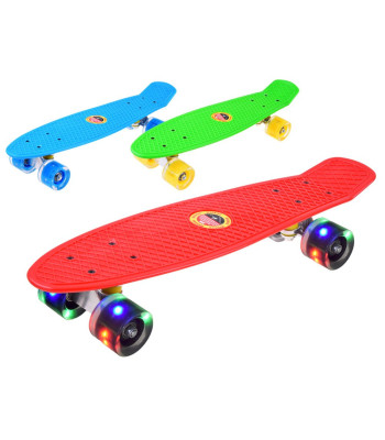 Mazā skrituļdēlis Penny Board ar LED gaismas riteņiem