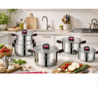 Nerūsējošā tērauda katlu komplekts ar nolokāmām rokturiem 12 daļās, ZILNER ZL-7373