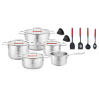 nerūsējošā tērauda katlu komplekts ar virtuves piederumiem, 15 daļas, zwillentoff zt-33251