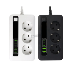 Pagarinātājs 2m ar 3 ligzdām, 2 USB un 3 Type-C savienojumiem BKL-04EU