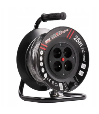 Pagarinātājs ar spoli 25m, 3Gx2.5mm², 2800W MIDORI JAPAN MJ-736