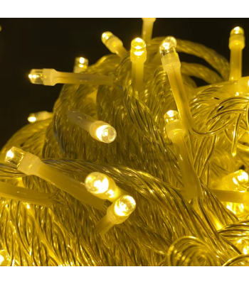 500 LED virtene ar caurspīdīgu silikona vadu un 8 režīmiem, 38 m