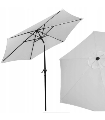 Liels dārza saulessargs ar slīpuma funkciju, 260 cm, Springos GU0012, pelēks