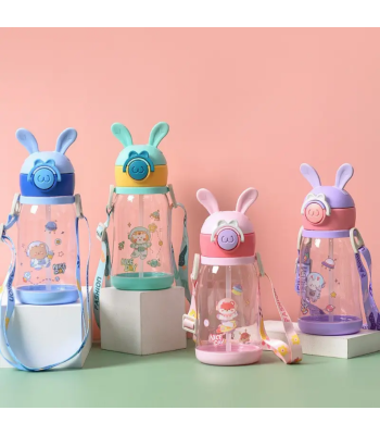 Bērnu sporta pudele - dzērienu pudele, 500ml ar zaķa ausīm