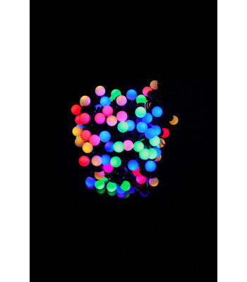 Ziemassvētku LED virtene matētas - bumbiņas 100LED 8,5m
