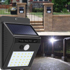 LED apgaismojuma lampa ar kustības sensoru un saules bateriju