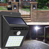 LED apgaismojuma lampa ar kustības sensoru un saules bateriju