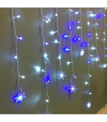 LED aizkars ar sniegpārslām 1.5m