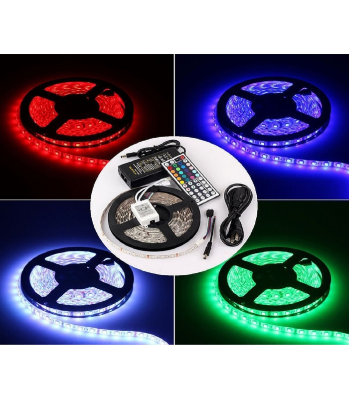 LED Lenta 5m, noturīga pret mitrumu, RGB ar vadības pulti