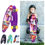 Penny Board skrituļdēlis ar rokturi un LED mirgojošiem riteņiem