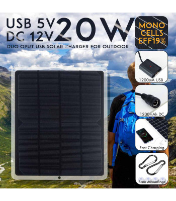 Saules enerģijas paneļa lādētājs - mobilais saules lādētājs 20W FM-065-20