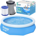Baseins ar piepūšamu gredzenu un filtra sūkni 305 x 76 cm – BESTWAY 57270
