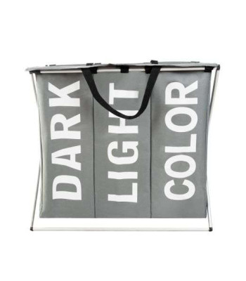 Veļas grozs ar 3 nodalījumiem uz saliekama statīva Dark Light Color