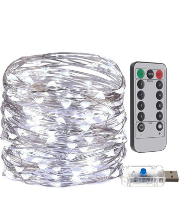 Stiepļu vītne ar mikro 300 LED, auksti balta krāsa