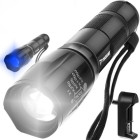Uzlādējams 2in1 UV lukturītis - prožektors ar tālummaiņas funkciju