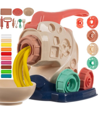 Krāsains plastilīna makaronu komplekts ar presi