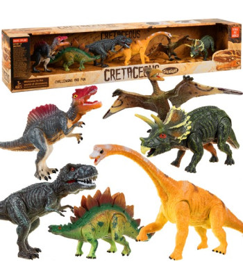 Rotaļlietu komplekts no dinozauru figūrām ar kustīgām daļām - 6gab.